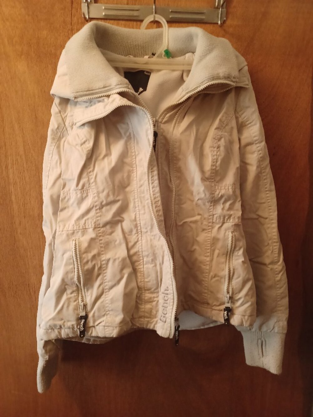 Bench Women's Beige Jacket Zip- Outdoor Walking